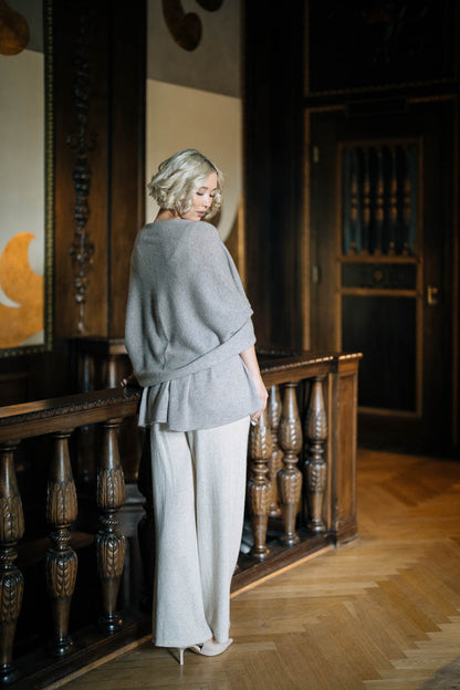 Schal taupe aus Kaschmir- & Merinowolle
