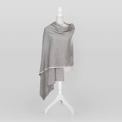 Schal taupe aus Kaschmir- & Merinowolle